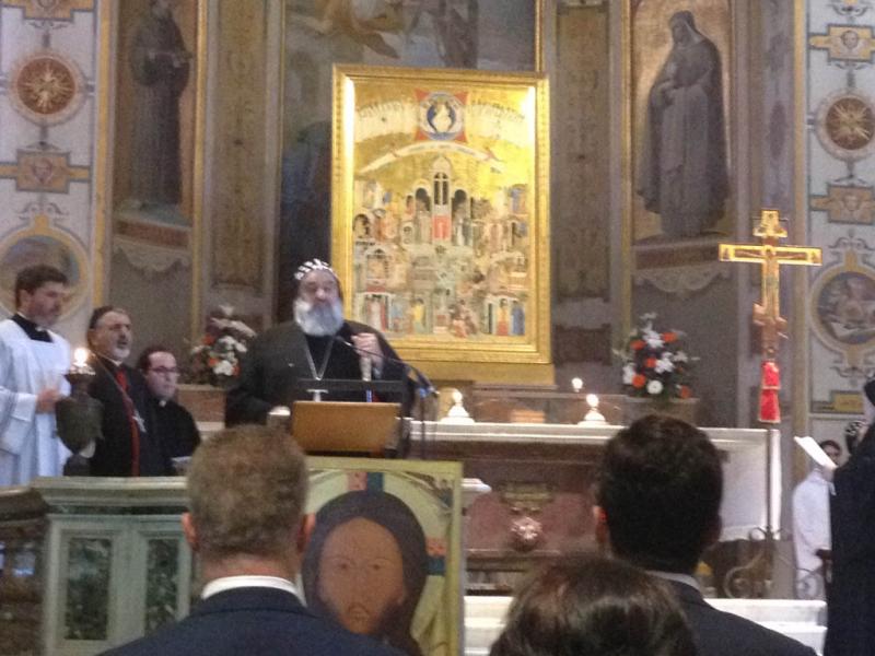 Il patriarca siro ortodosso Aphrem II consegna alla Comunità di Sant'Egidio le reliquie dei martiri del Seyfo